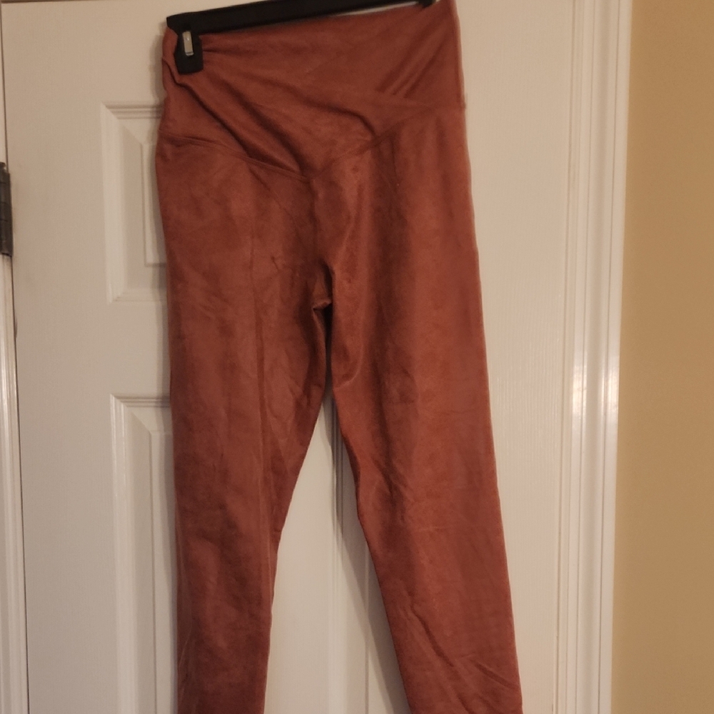 Women's Suede-Look Leggings in Dark RPSrown